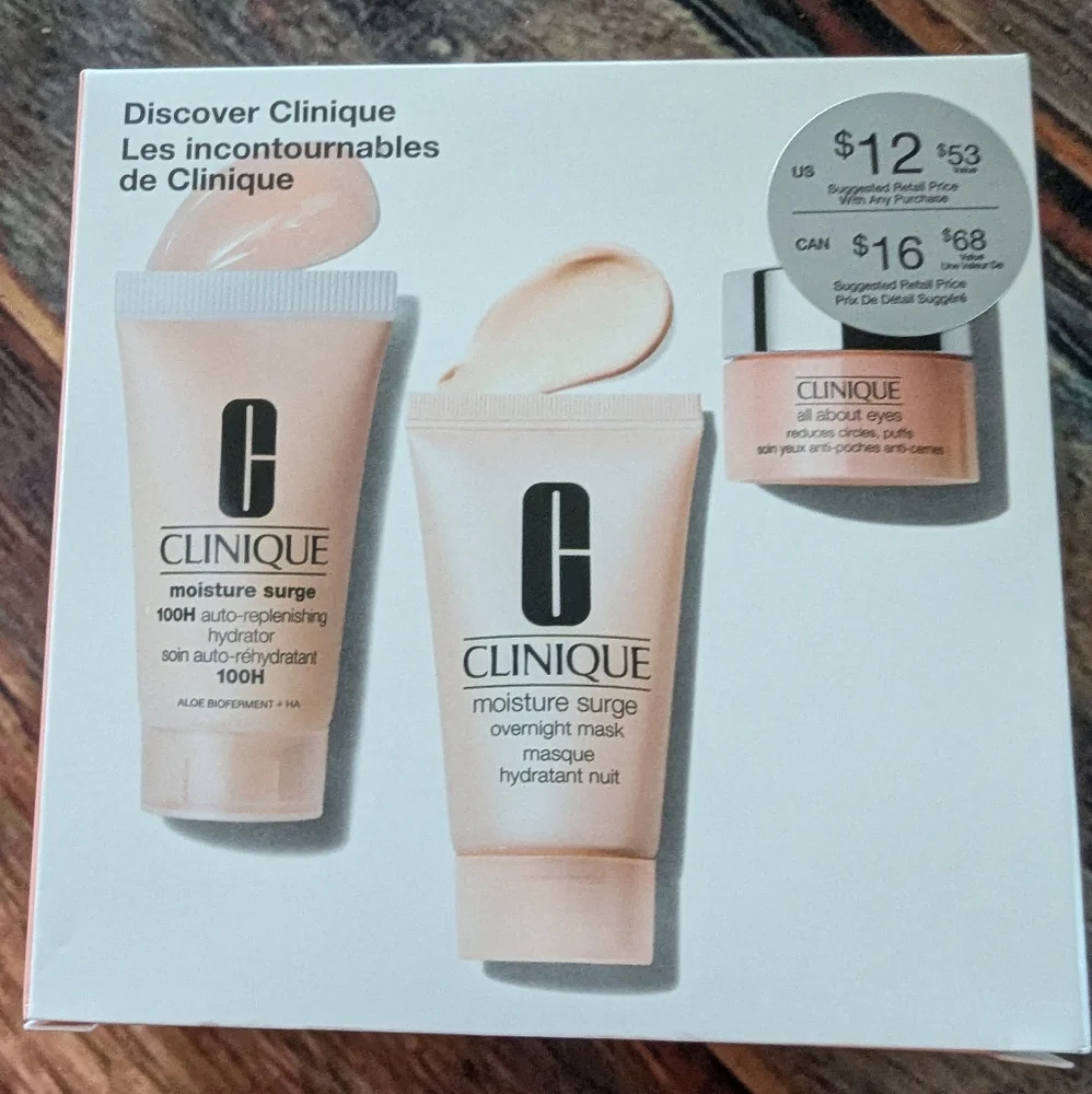 CLINIQUE Discover 3 Piece Set NIB